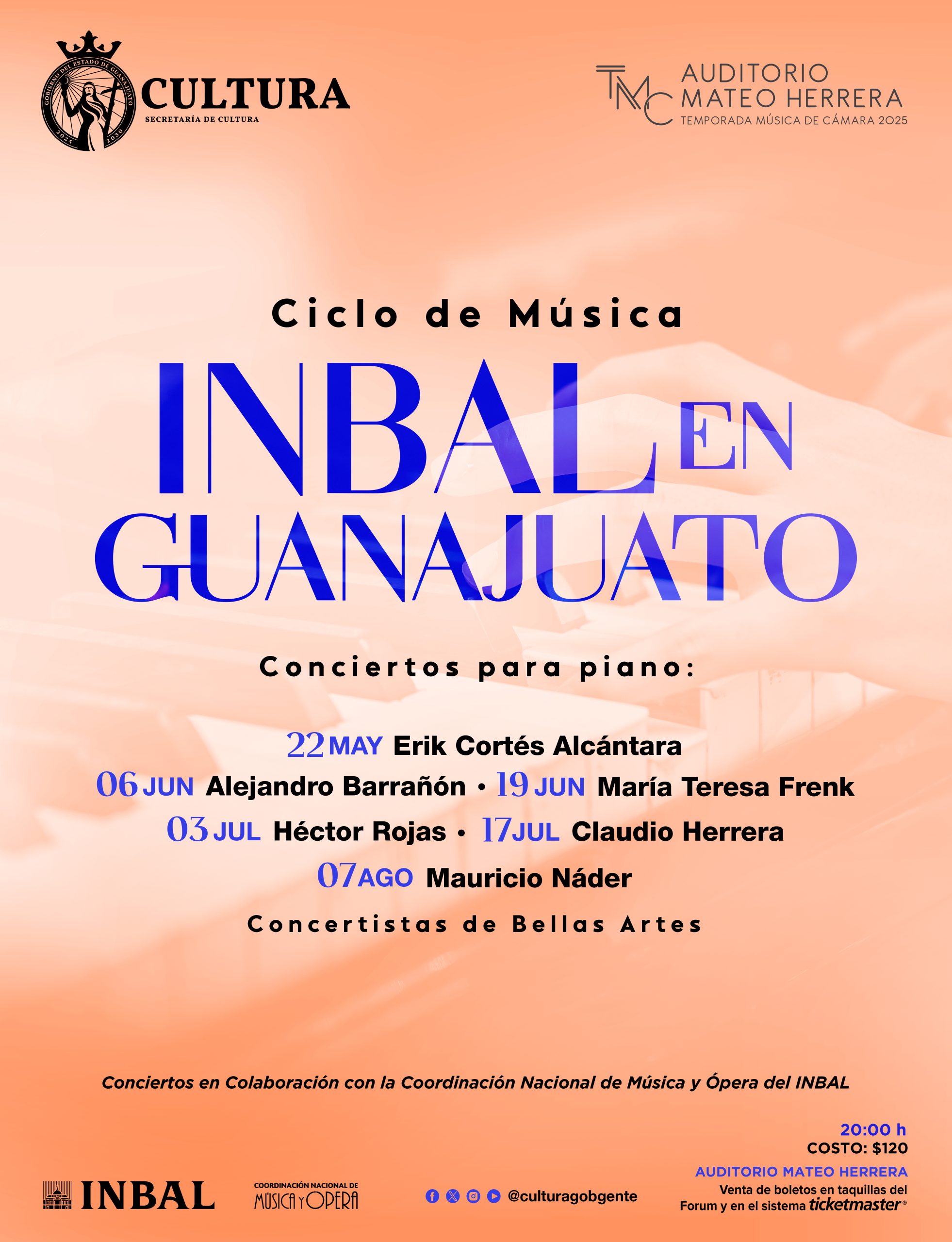 Música INBAL en Guanajuato: El virtuosismo pianístico en el Auditorio Mateo Herrera