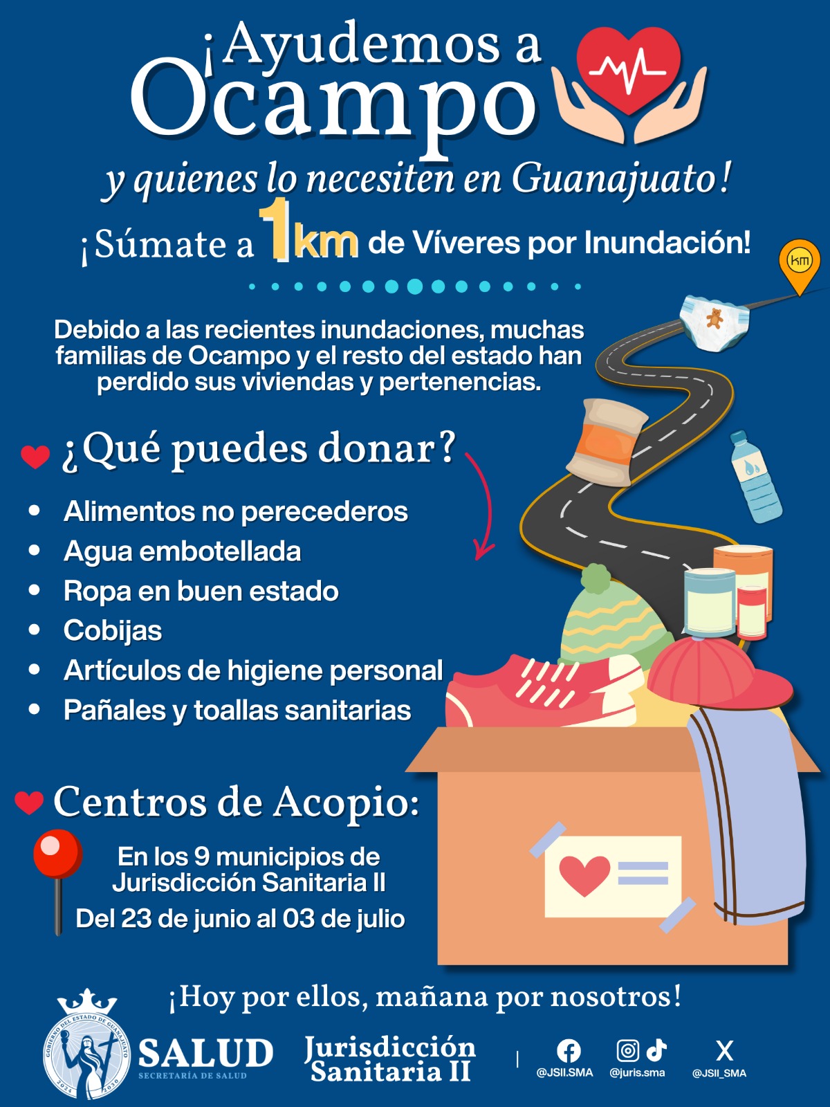 SSG realiza el Kilómetro de Ayuda entre municipios del noreste para ayudar al de Ocampo.