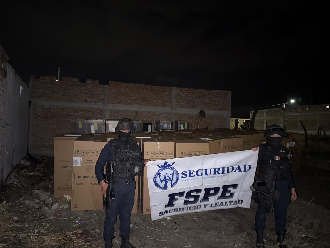 Acción conjunta permite a la Secretaría de Seguridad y Paz recuperar cargamento de electrodomésticos robados