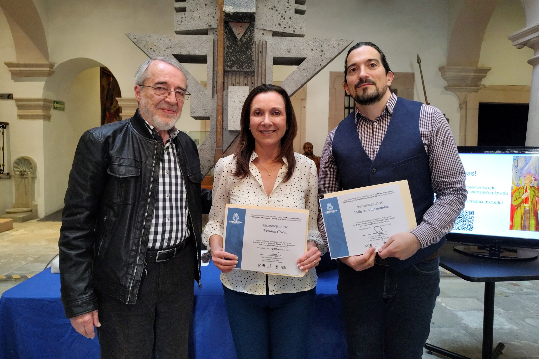 La figura de Don Quijote de la Mancha, como un personaje moderno enfrentado a la tiranía fascista, fue el tema de la ponencia que ofrecieron los investigadores Viviana Grieco y Alberto Villamandos en el Museo Iconográfico del Quijote.