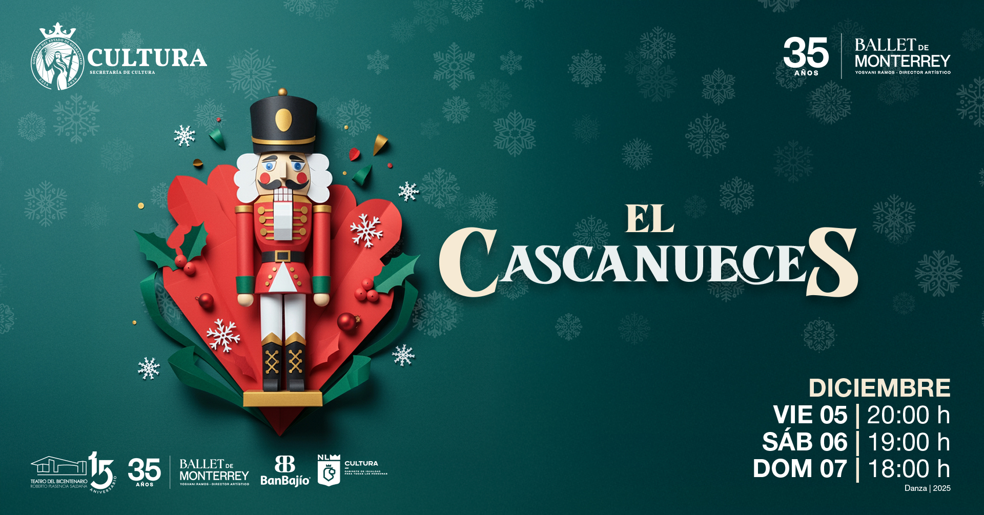 La Secretaría de Cultura de Guanajuato presenta El Cascanueces del Ballet de Monterrey en el marco del 15° aniversario del Teatro del Bicentenario Roberto Plasencia Saldaña