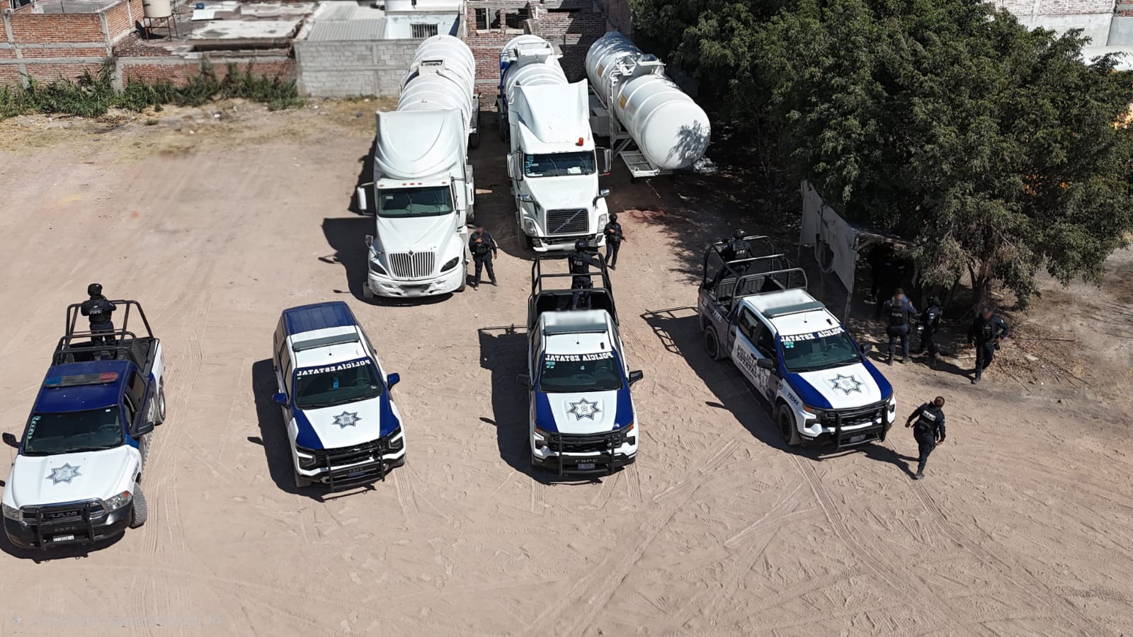 Asegura FSPE tractocamiones, autotanques y 28 mil litros de gasolina en Cortazar 