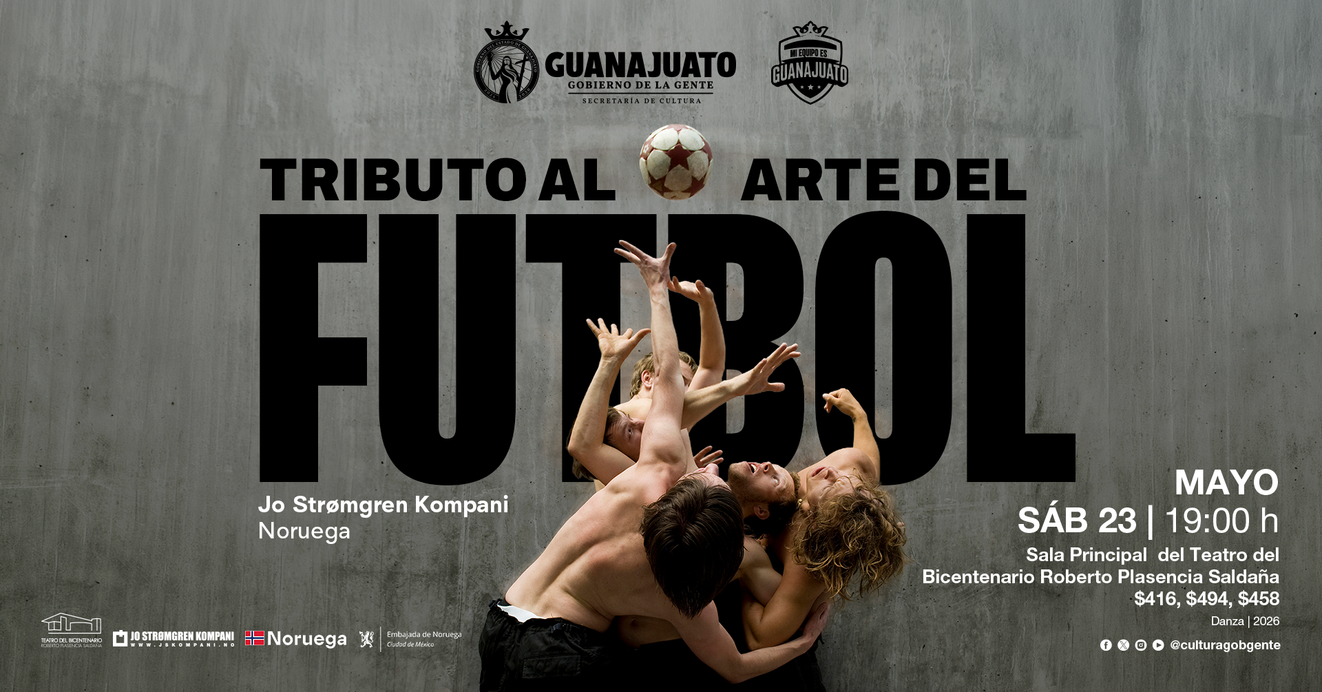 La Secretaría de Cultura de Guanajuato presenta “Tributo al Arte del fútbol”, una obra internacional que revoluciona la danza contemporánea.