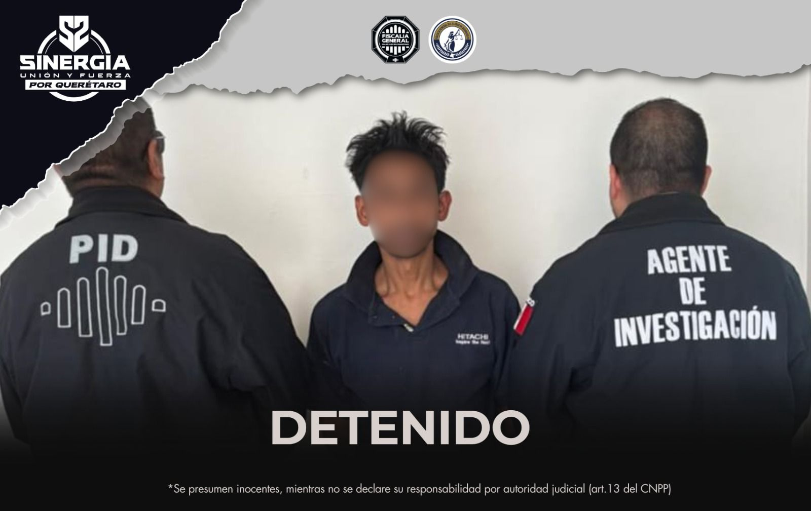 La Fiscalía General del Estado de Querétaro, en coordinación con la Fiscalía General del Estado (FGE), logró la localización y detención de José Manuel “N”, alias “El Oaxaco”, en Celaya, quien contaba con una orden de reaprehensión vigente por el delito de violación en agravio de una persona menor de edad. 