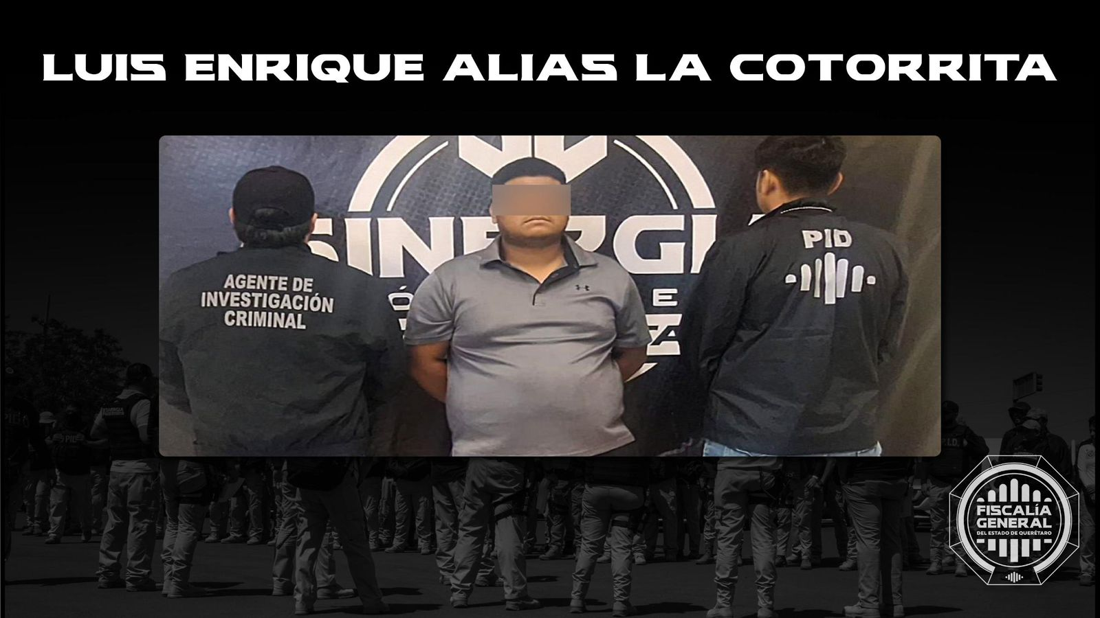 La Fiscalía General de Querétaro informó de la detención de un objetivo prioritario de Guanajuato, en coordinación con la Fiscalía General del Estado de Guanajuato (FGE). 

Estas acciones forman parte de la estrategia Coordinación Operativa de la Nueva Fuerza de Inteligencia Anticrimen (CONFIA).