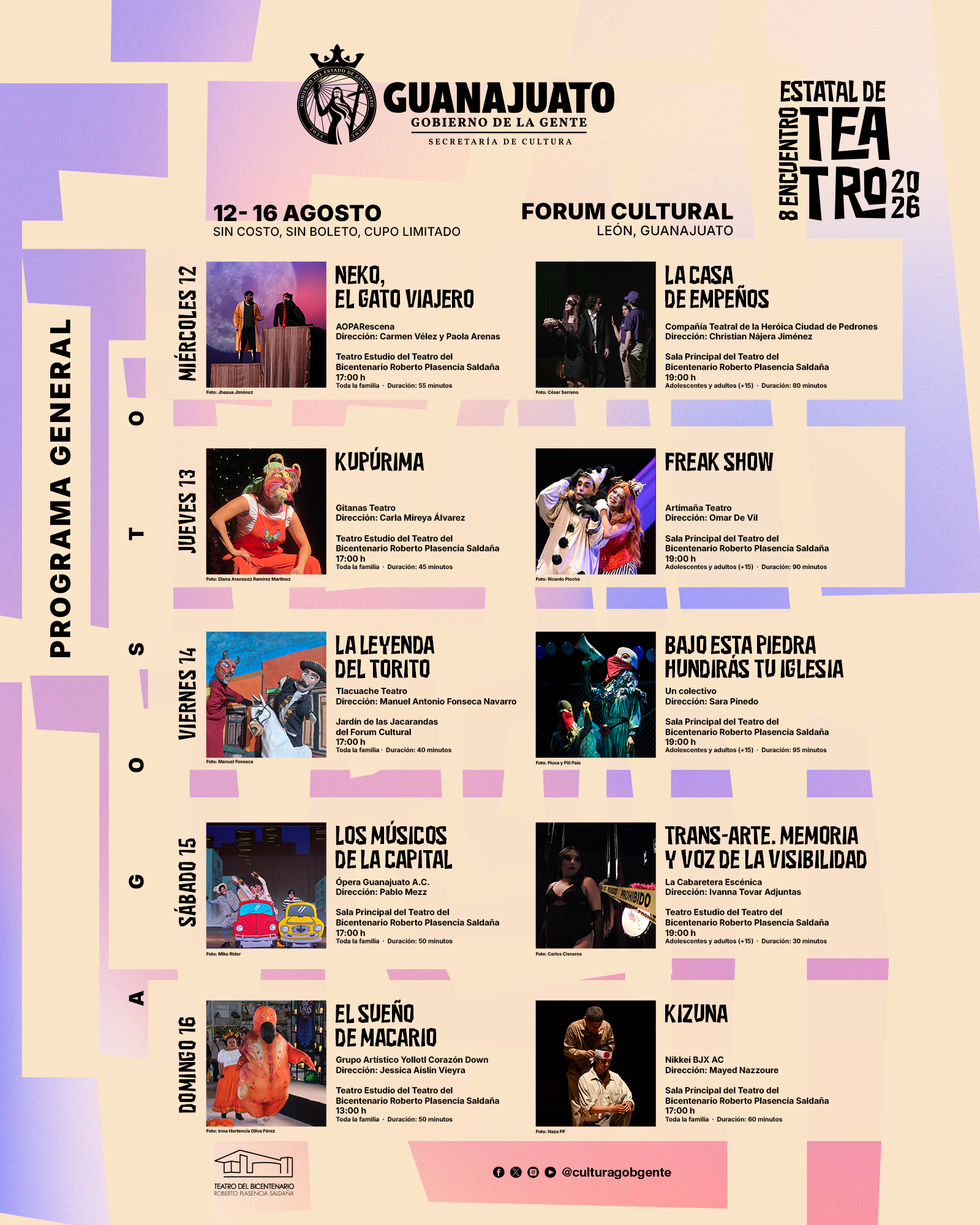 La Secretaría de Cultura invita a vivir el 8.º Encuentro Estatal de Teatro de Guanajuato