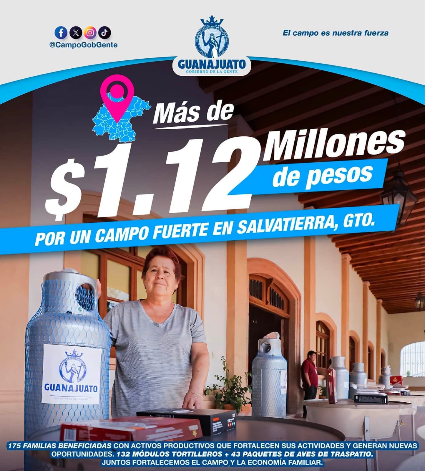 En Salvatierra se fortalece la economía de las familias rurales con la entrega del Programa Familia Productiva