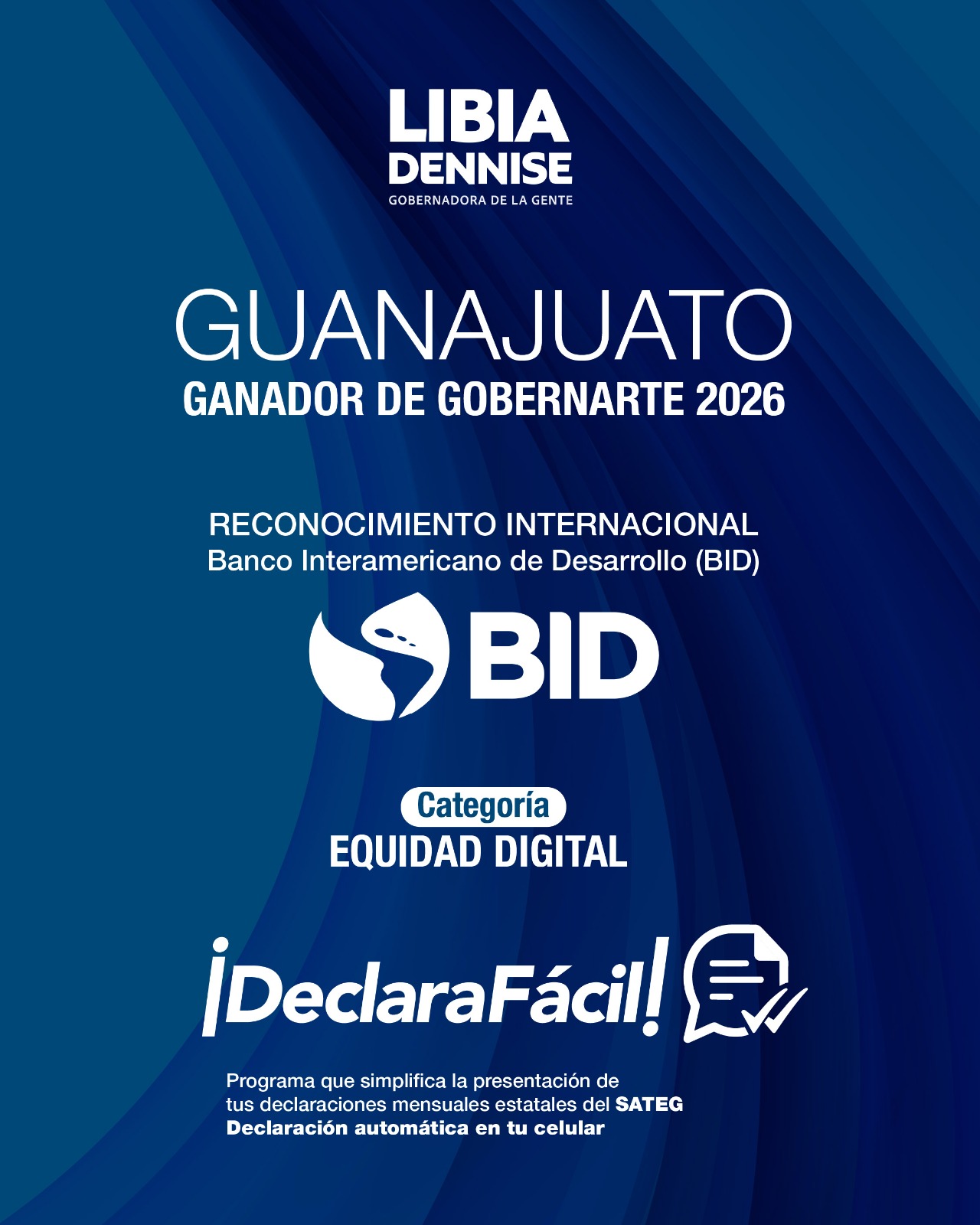 Guanajuato destaca a nivel internacional:  '¡DeclaraFácil!' de SATEG gana el premio Gobernarte del BID