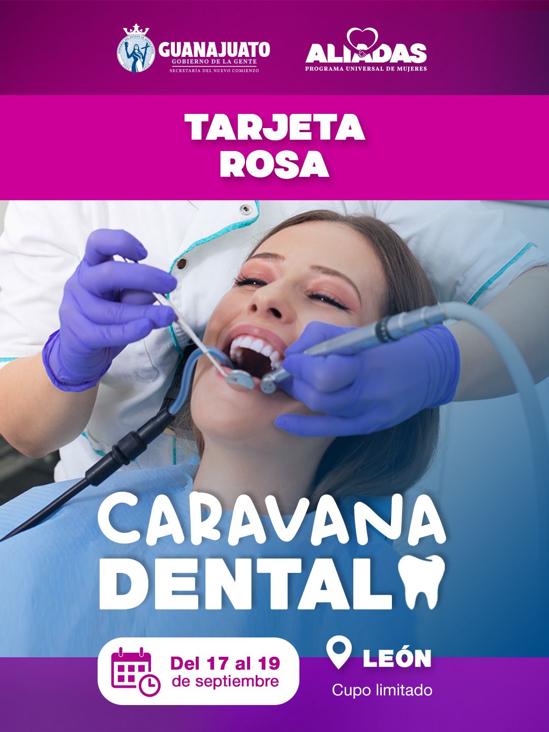Acerca Secretaría del Nuevo Comienzo atención dental gratuita a beneficiarias de Tarjeta Rosa