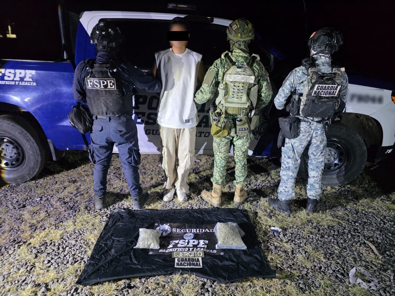 Asegura FSPE 620 dosis de presunta marihuana y detienen a una persona en Salamanca